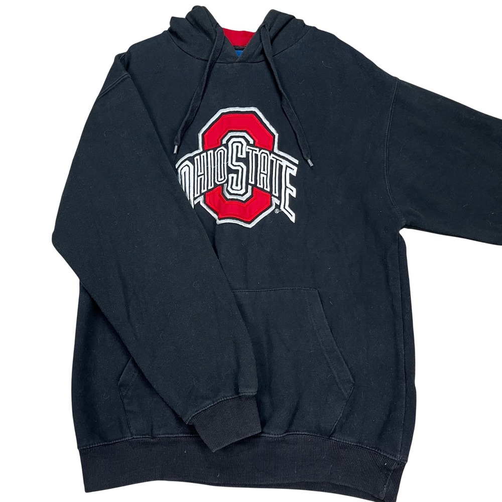 Ohio State Buckeyes Old Varsity Brand Hoodie Mens Medium Black Long‎ Sleeve NCAA